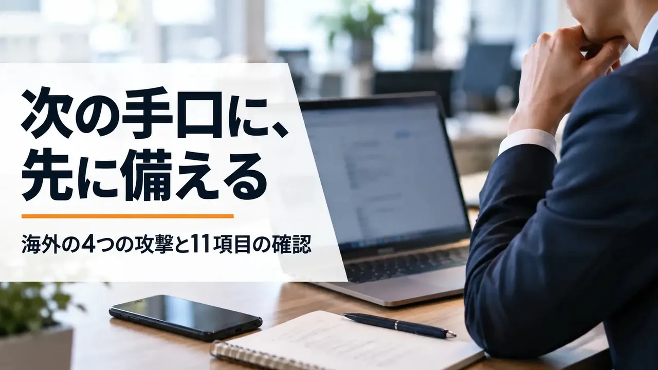 記事のイメージ：リブランディングは10月30日、海外で報告されたサイバー攻撃4手口の調査結果と11項目の対策チェックリストを公開した
