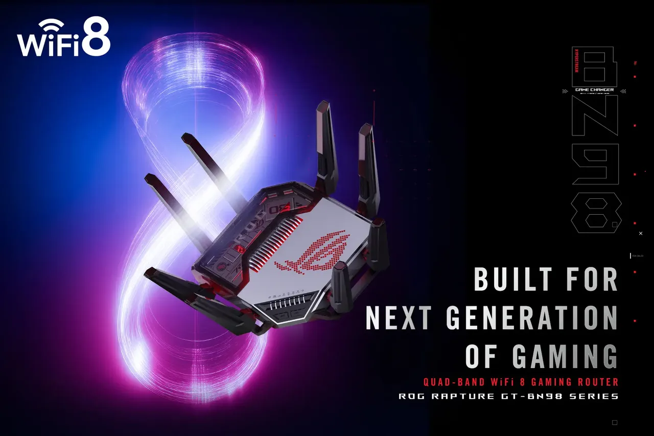 記事のイメージ:ASUSは10月29日、Wi-Fi 8ドラフト準拠のルーター「ROG Rapture GT-BN98」を30日からAmazon限定で発売する